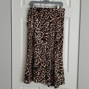 Zara midi leopard print skirt